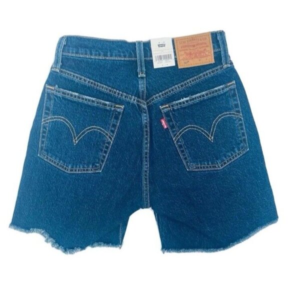 Levi’s 501 Women’s Shorts A High Rise Easy Through The Hip Blue Denim Sz 24 - Picture 3 of 11